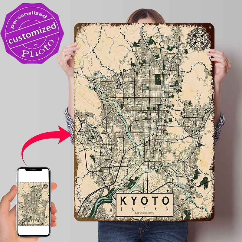 Retro Gaming Japan - Mapa da Cidade de Quioto, Japão,