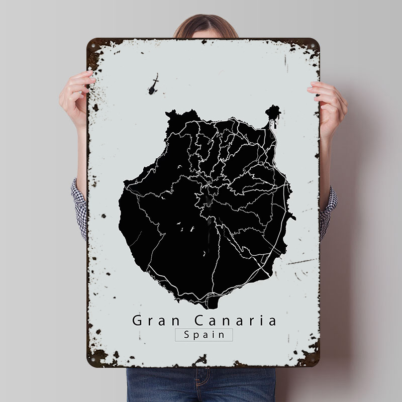 Retro Gaming Island - Grande canaria ilha mapa cartaz de