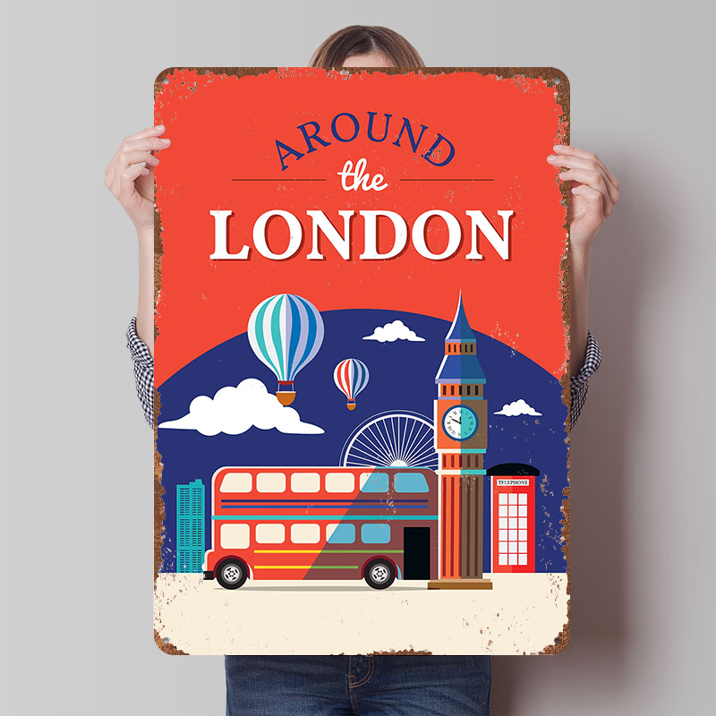 Retro Gaming In London - Placa de Metal Decorativa Personalizada com