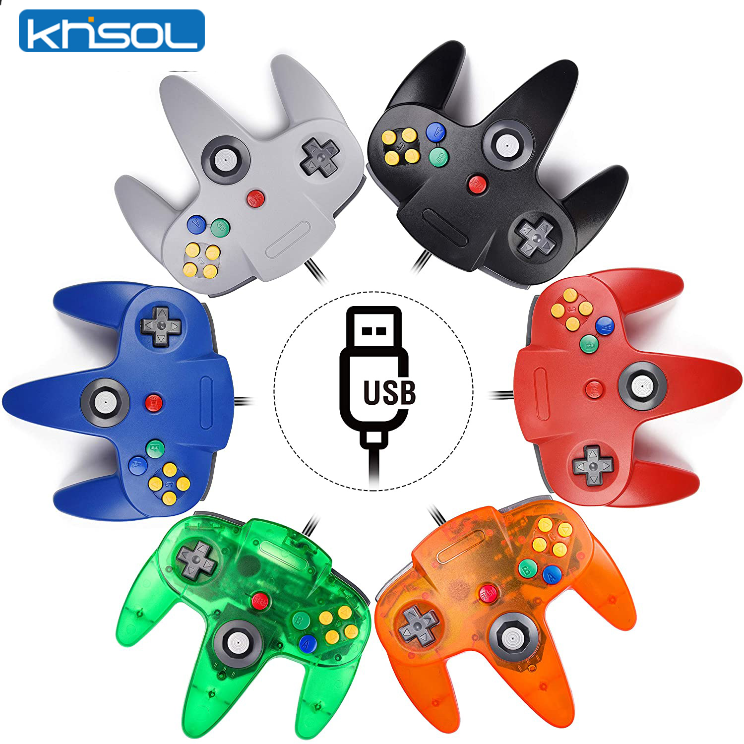 Retro Gaming App - N64 controlador clássico usb com fio