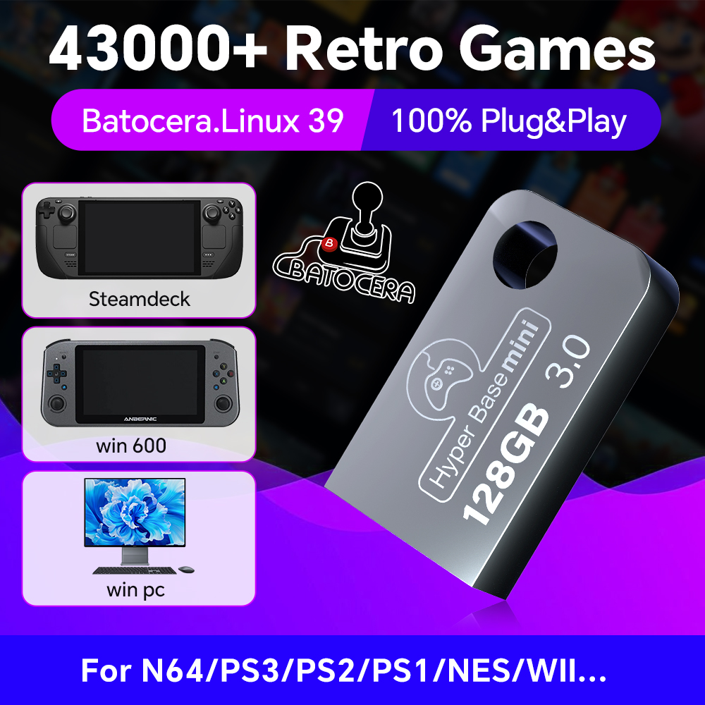 Retro Gaming App - Batocera 128g usb flash drive para