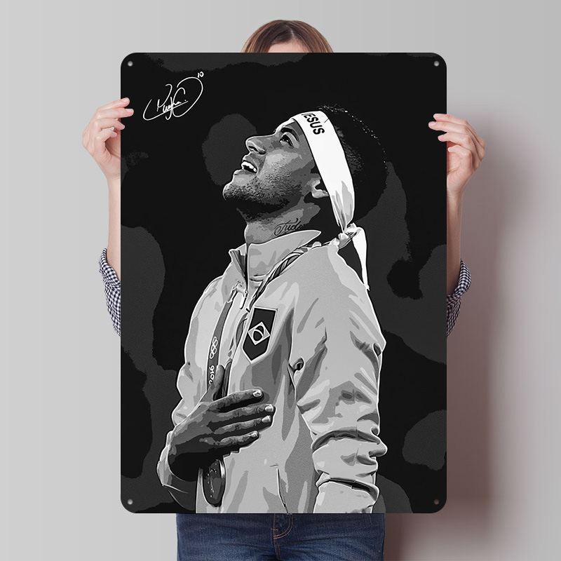 Neymar Jr. Placa de Metal Vint - Retro Gaming Desk avaliação e preço