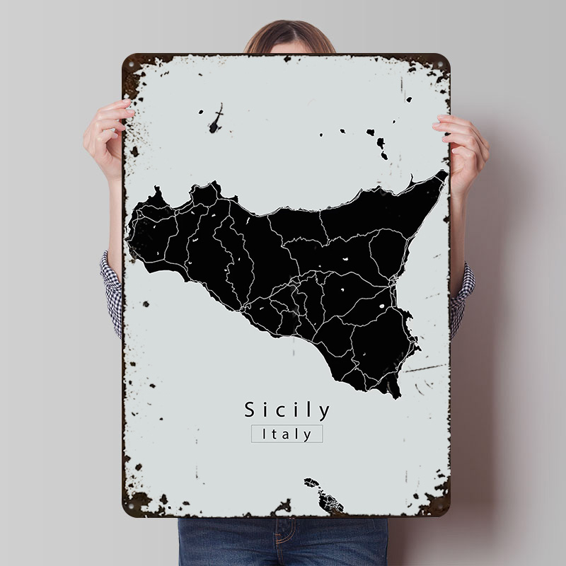 Pôster de mapa da ilha da sicí - Retro Gaming Island avaliação e preço